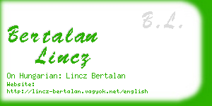 bertalan lincz business card